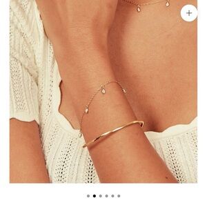 Lily & Roo Gold Diamond style Marquise Gold Bracelet Set